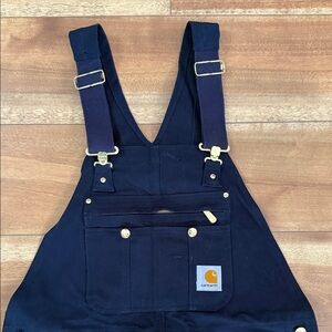 NWOT Carhartt Loose Fit Firm Duck Insulated Dark Blue Bib Overalls